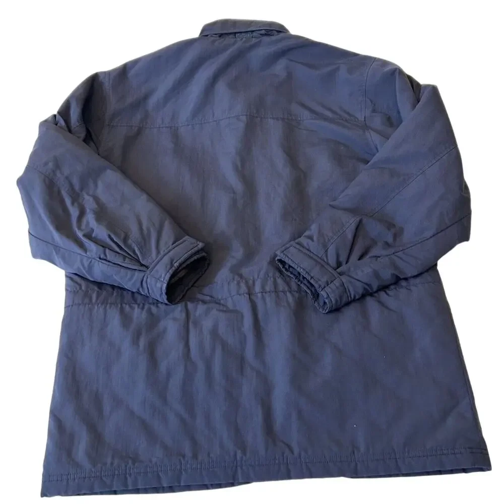 VTG L.L. Bean Coat Men's Blue Winter Hidden Hood Insulated Parka Size M